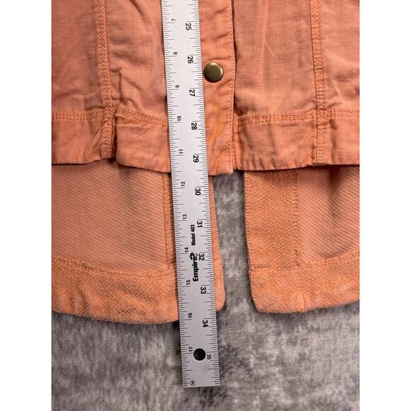 Anthropologie Shirt Jacket Large Womens Pilcro Utility Snap Front Peach Pink - Picture 6 of 8